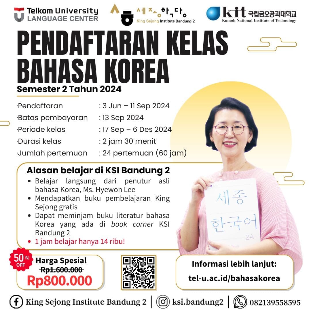 Pendaftaran Kelas Bahasa Korea Semester 2 Tahun 2024