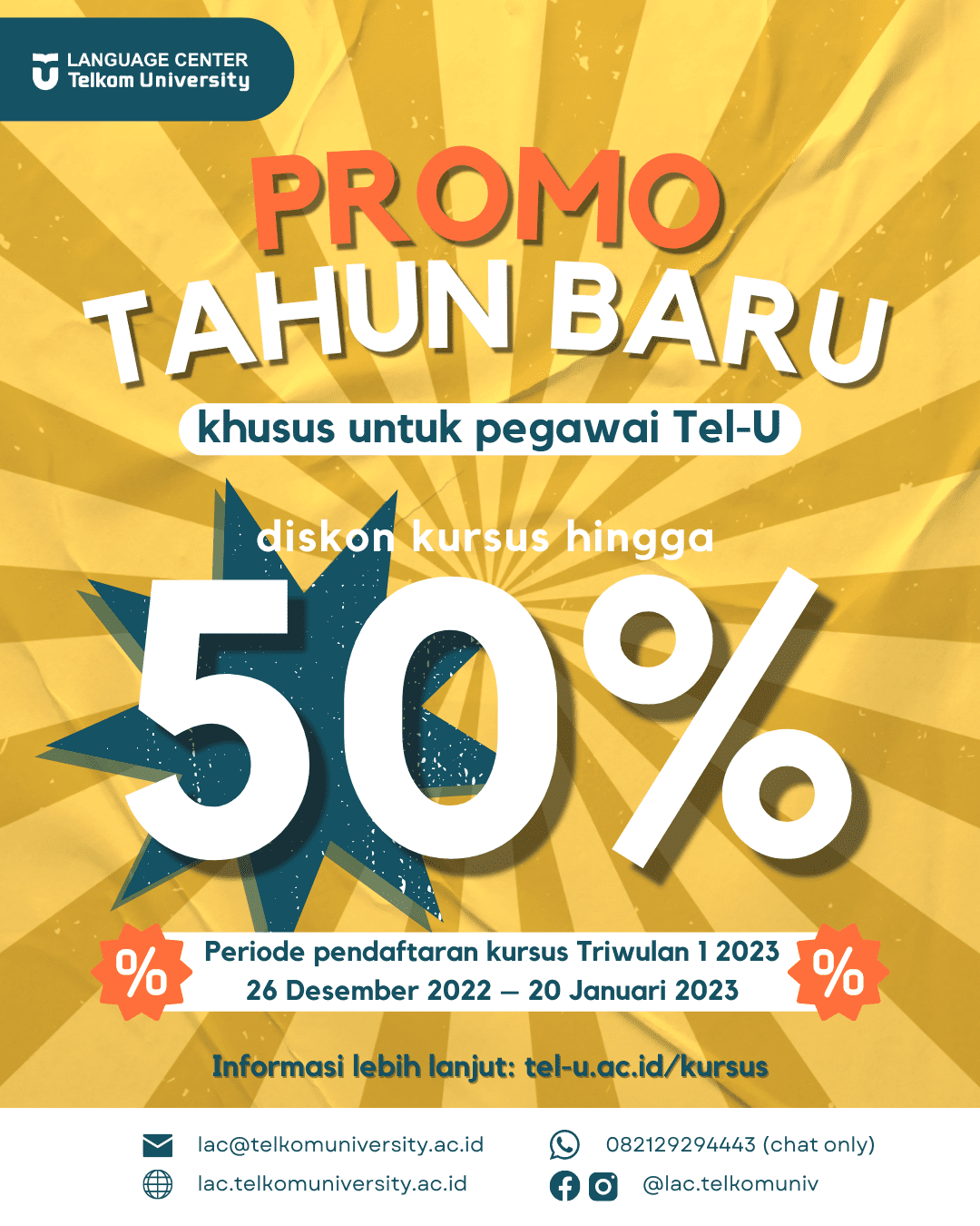 Promo Tahun Baru untuk Pegawai Tel-U