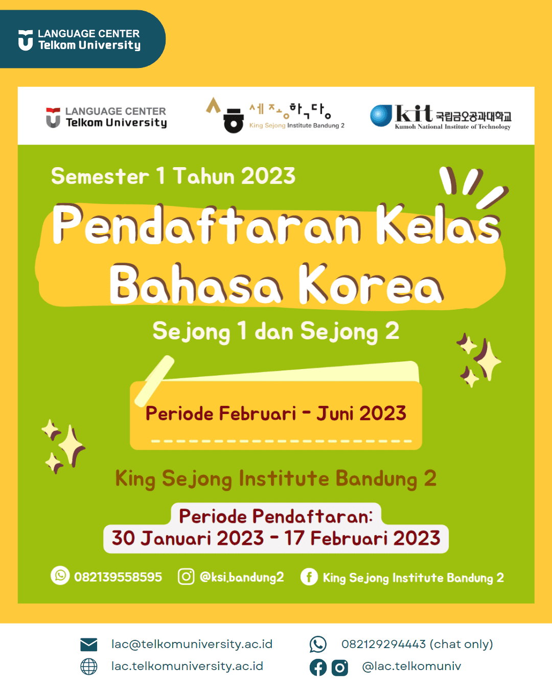 King Sejong 2 Korean Language Class Registration