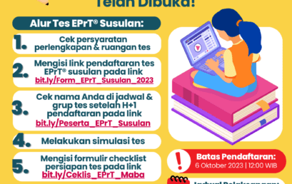 Pelaksanaan Tes EPrT® Susulan untuk Mahasiswa Baru Tahun Ajaran 2023/2024