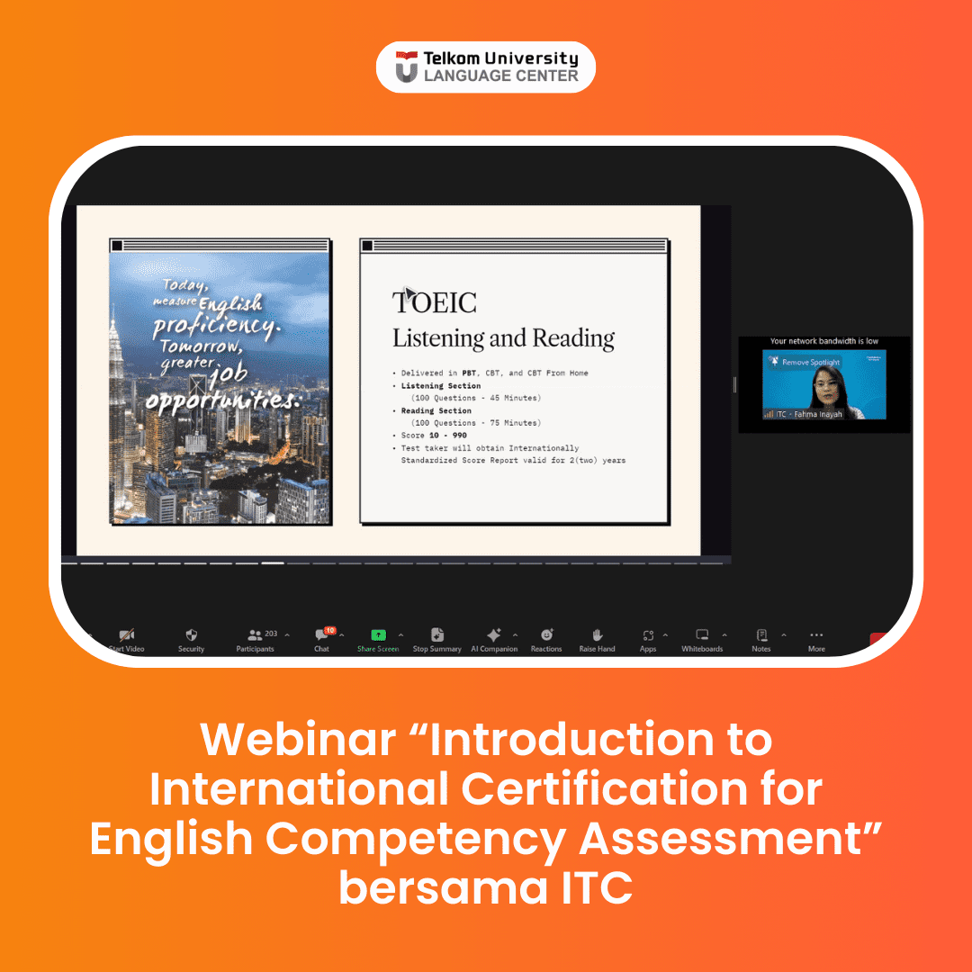 Webinar “Introduction to International Certification for English Competency Assessment” bersama ITC