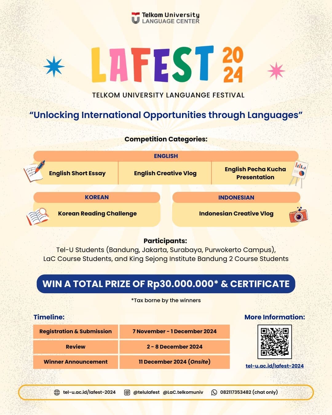 LAFEST 2024 – Telkom University Language Festival